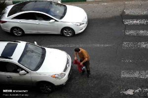 پوشاندن پلاک ماشین توسط یک مرد خلافکار